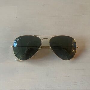 Ray-Ban unisex classic aviator sunglasses Gold/green 55mm
